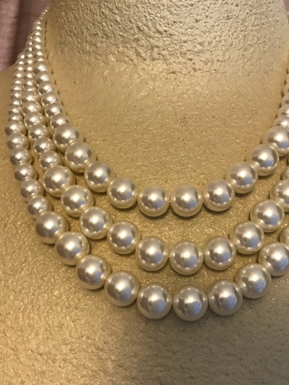 Classic Pearl Multi-Strand Necklace - Faux Ivory Pearls